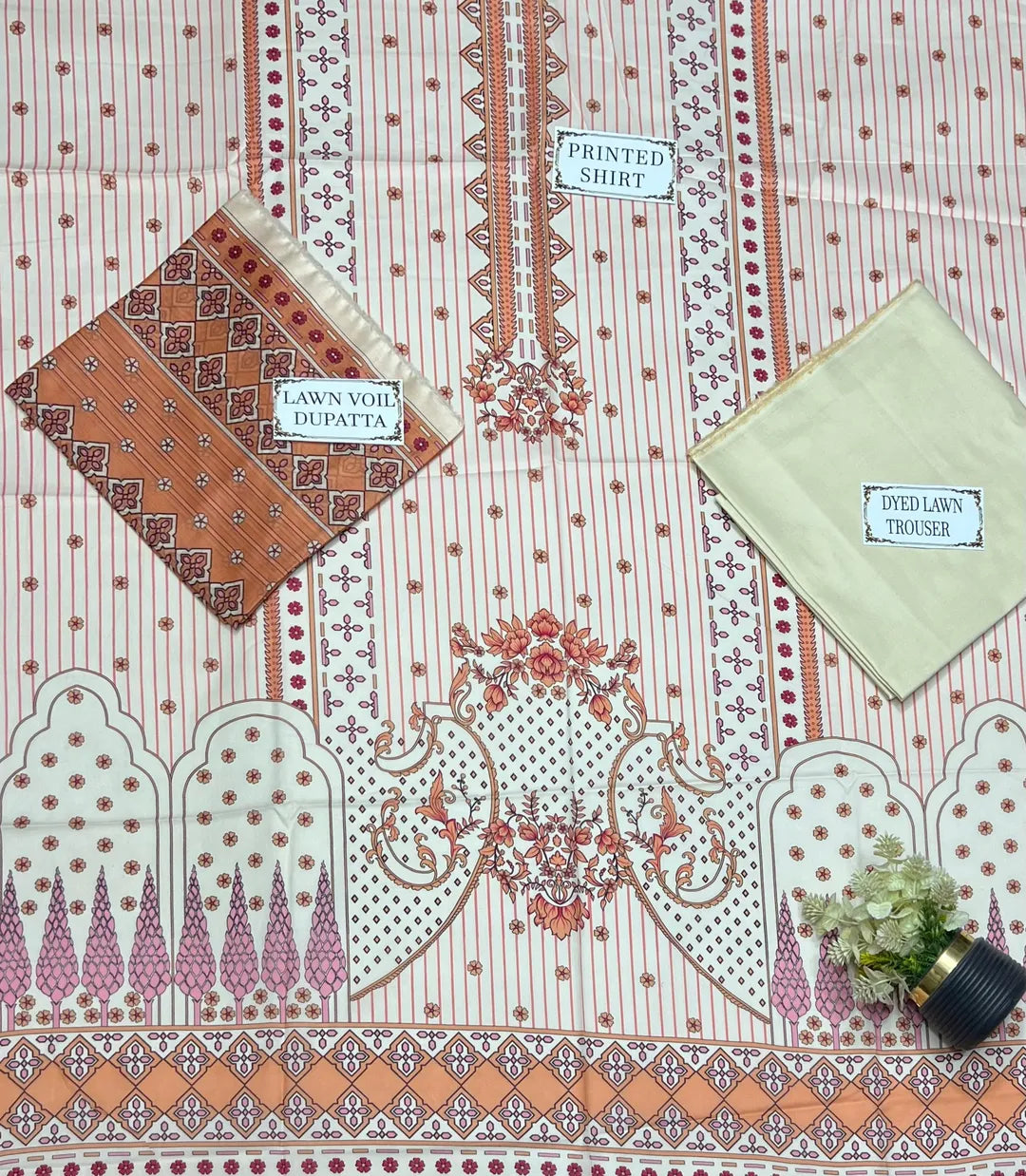 3 Pcs Women's Unstitched Printed Suit