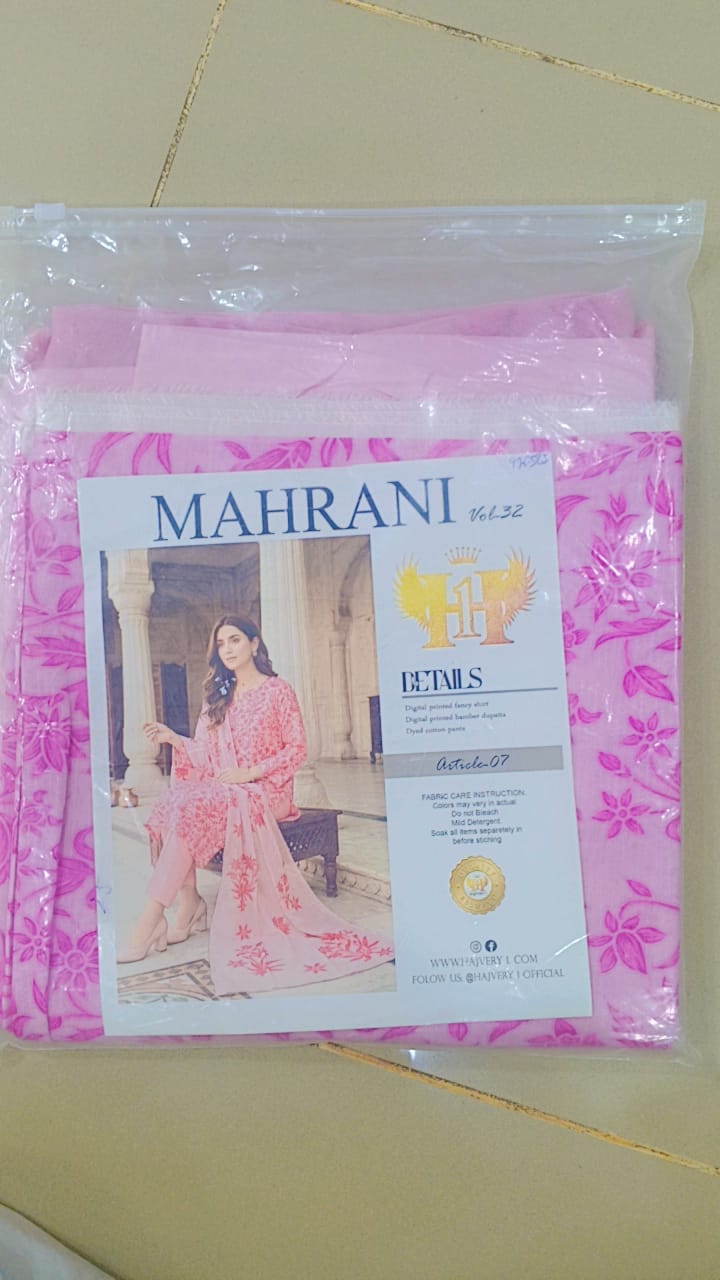 3 Piece Unstitched Lawn Suit For Women Printed Lawn Dress With Matching Dupatta And Trouser