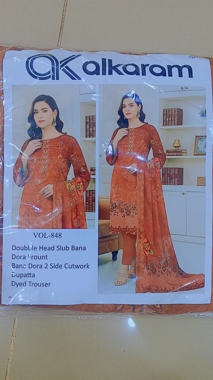 3 Piece Unstitched Lawn Suit For Women Printed Lawn Dress With Matching Dupatta And Trouser