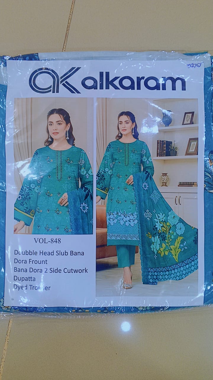 3 Piece Unstitched Lawn Suit For Women Printed Lawn Dress With Matching Dupatta And Trouser