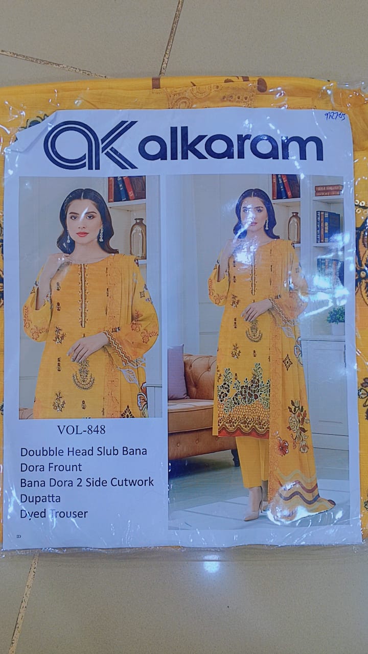 3 Piece Unstitched Lawn Suit For Women Printed Lawn Dress With Matching Dupatta And Trouser