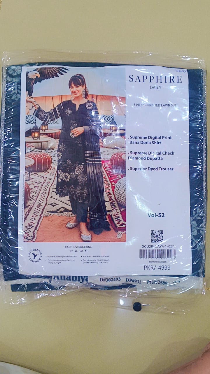 3 Piece Unstitched Lawn Suit For Women Printed Lawn Dress With Matching Dupatta And Trouser