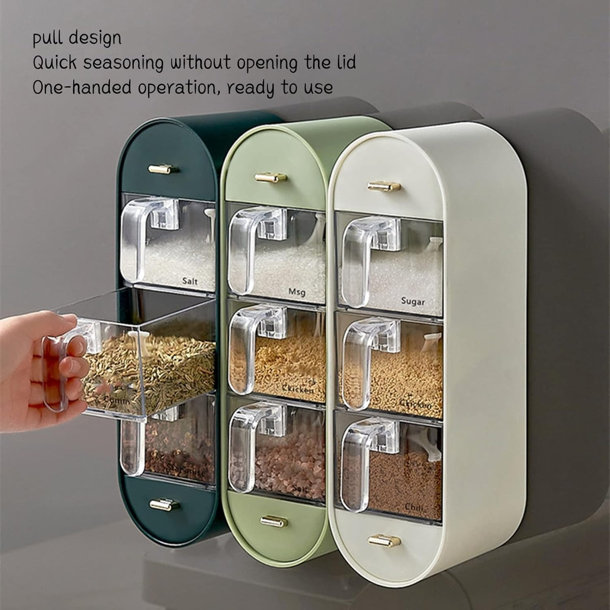 Wall-Mounted Seasoning Spice Rack - Kitchen Accessory Designed For Storage And Organization Routine (Random Color)