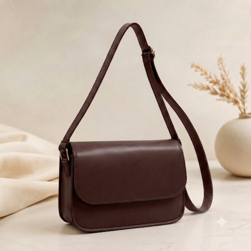 Classic Flap Crossbody Shoulder Bag for Women – Premium Leather Look Handbag with Adjustable Strap & Gold Lock Closure