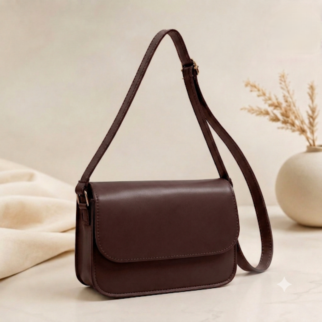 Classic Flap Crossbody Shoulder Bag for Women – Premium Leather Look Handbag with Adjustable Strap & Gold Lock Closure
