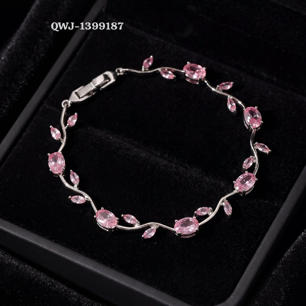 Tulip Bracelet – Premium Quality Stainless Steel Elegant Bracelet for Women | Silver Base Without Box