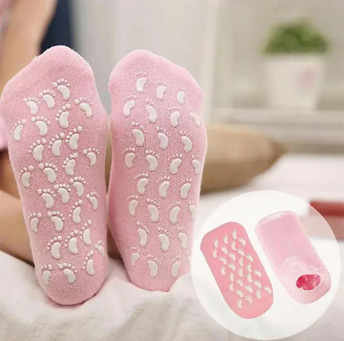 Spa Gel Moisturizing Socks Anti Slip Heel Care Socks For Dry & Cracked Feet – Multi color