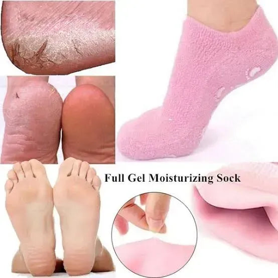 Spa Gel Moisturizing Socks Anti Slip Heel Care Socks For Dry & Cracked Feet – Multi color